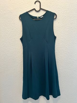 Vestido fiesta verde azulado