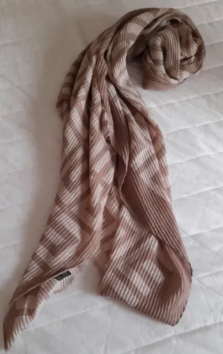 Sciarpa a quadri beige e marrone