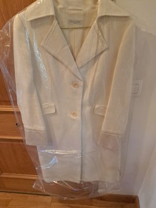 Abrigo Massimo Dutti Blanco Roto