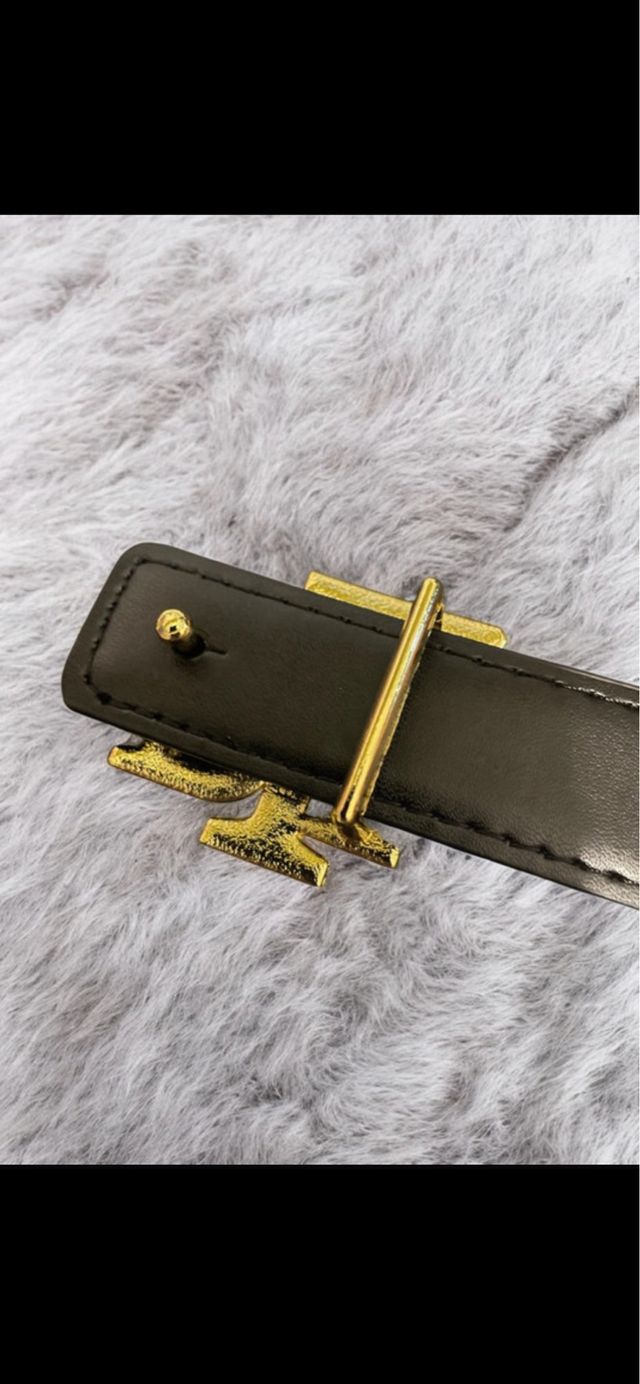 Cinturón Ralph Lauren Negro Hebilla Dorada RL