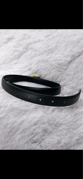 Cinturón Ralph Lauren Negro Hebilla Dorada RL