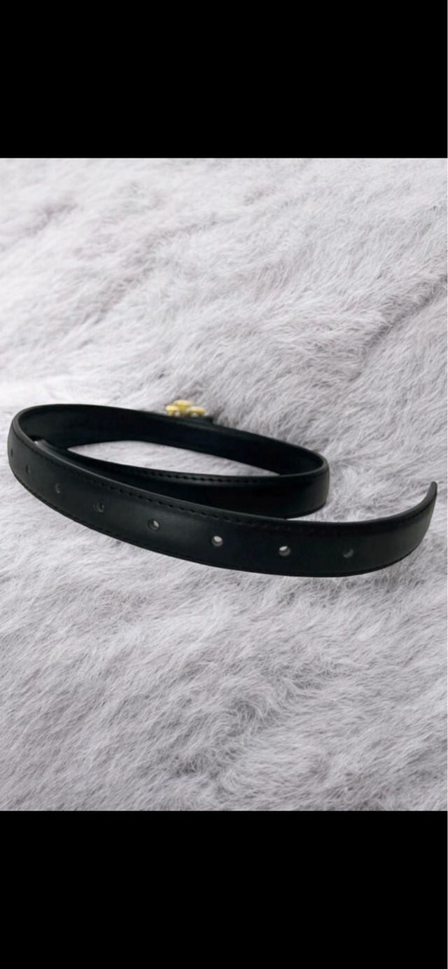 Cinturón Ralph Lauren Negro Hebilla Dorada RL