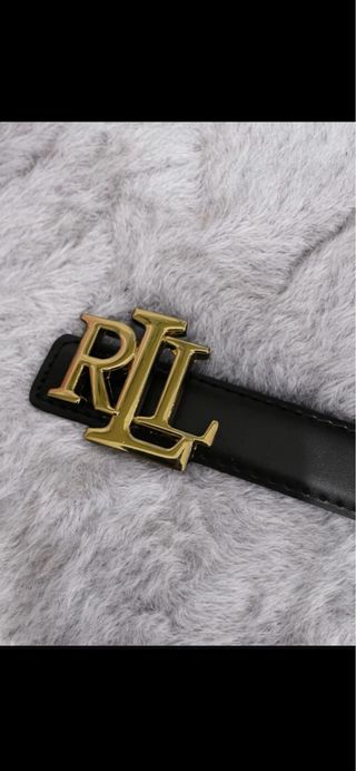 Cinturón Ralph Lauren Negro Hebilla Dorada RL
