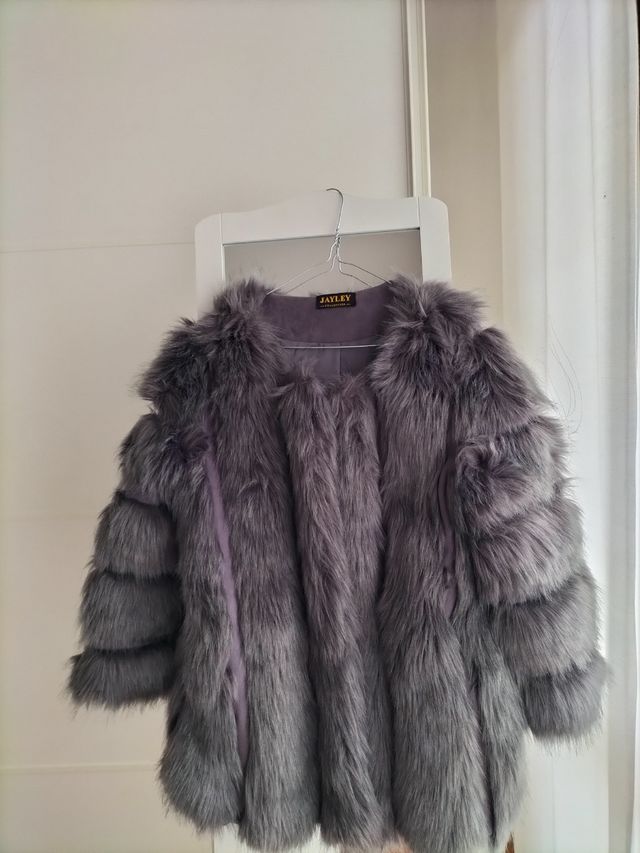 Pelliccia sintetica grigia Jayley