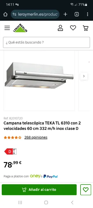 Campana extractora Teka 6310. Nueva, sin uso