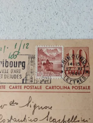 Cartolina postale Fribourg Svizzera