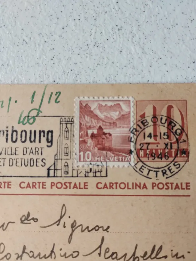 Cartolina postale Fribourg Svizzera