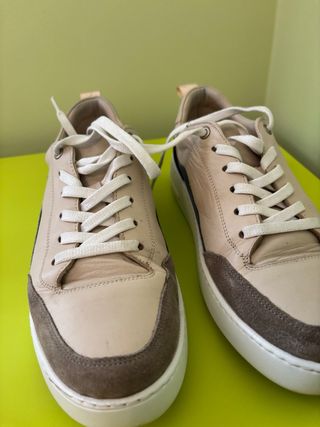 Zapatillas Sandra Fontan Piel Beige/Marrón T41