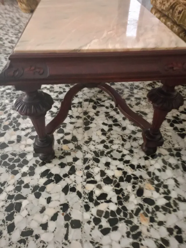Mesa de centro mármol y madera