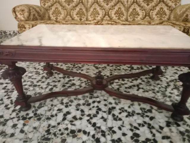 Mesa de centro mármol y madera