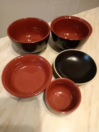 Set 5 ciotole resina laccate Giappone