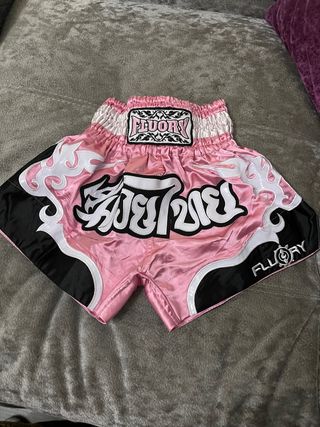 Pantalón boxeo chica Fluory rosa y negro