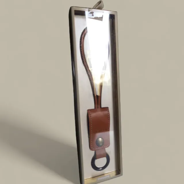 Portachiavi in cuoio con cavo micro-USB