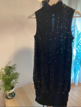 Vestido negro lentejuelas fiesta