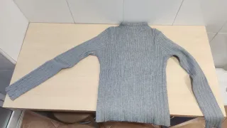Jersey Zara Niña Gris Cuello Alto
