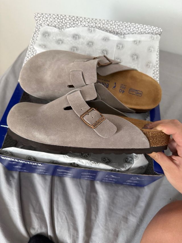 Zuecos Birkenstock Gris Talla 40