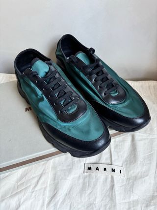 Scarpe Marni Uomo Tg 44 Nero/Verde Petrolio