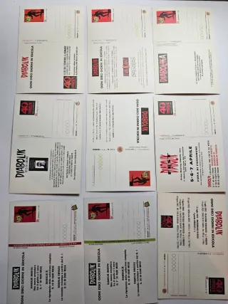 Lotto cartoline Diabolik - 9 Pezzi