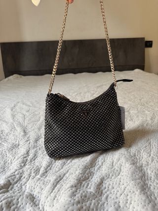 Borsetta Guess nera e argento
