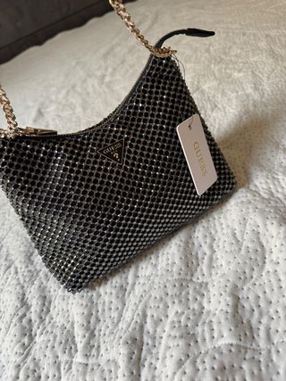 Borsetta Guess nera e argento