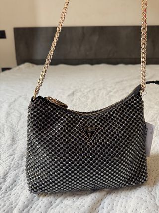 Borsetta Guess nera e argento
