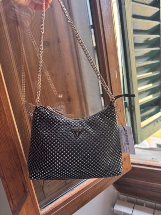 Borsetta Guess nera e argento