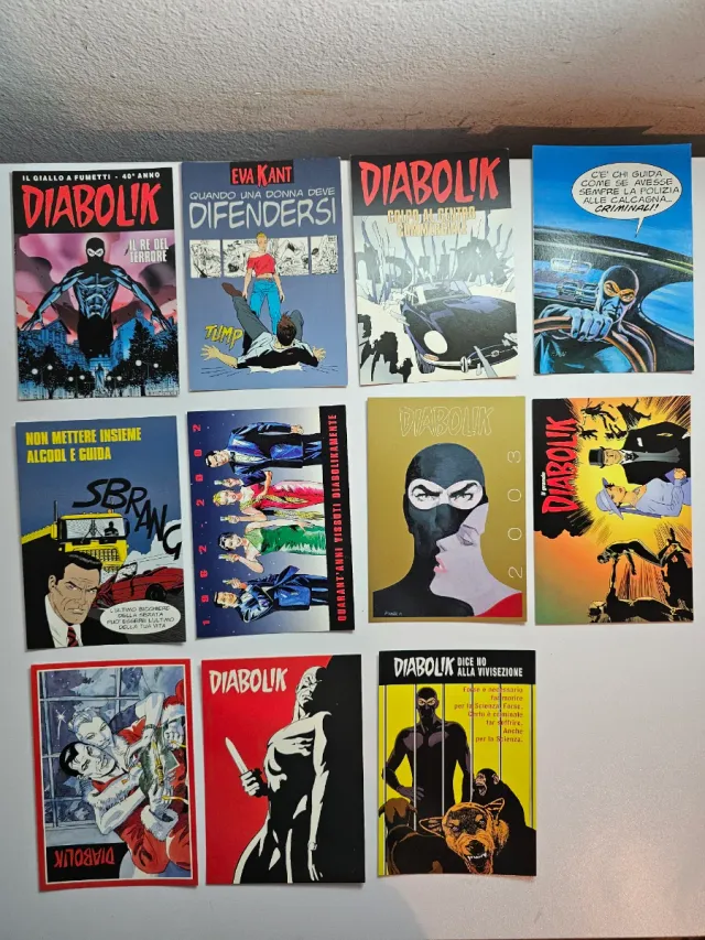 Lotto cartoline Diabolik - 11 Pezzi