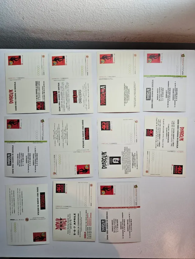 Lotto cartoline Diabolik - 11 Pezzi