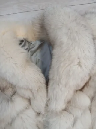 Pelliccia volpe beige/bianca