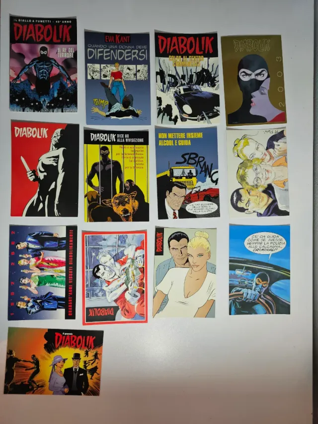 Lotto cartoline Diabolik - 13 Pezzi
