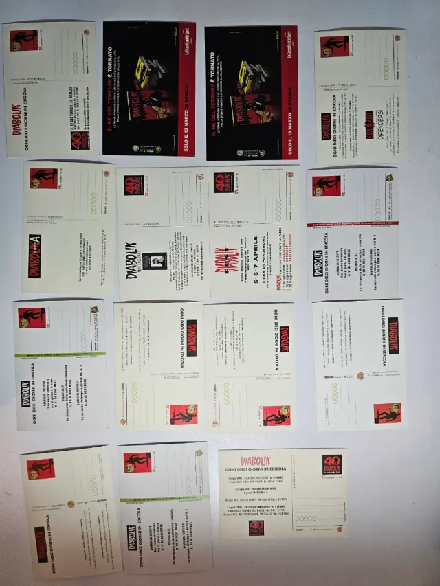 Lotto cartoline Diabolik - 15 Pezzi