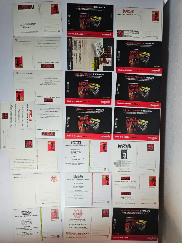 Lotto cartoline Diabolik - 22 Pezzi