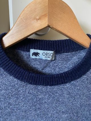 pullover girocollo uomo Orso blu/grigio S