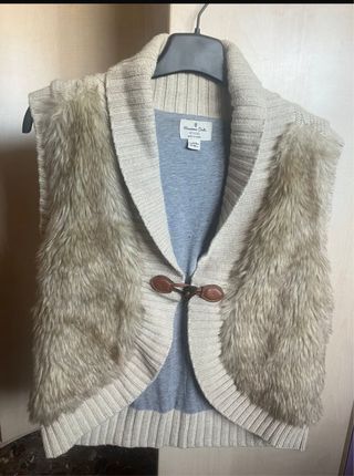 Chaleco Massimo Dutti pelo beige M