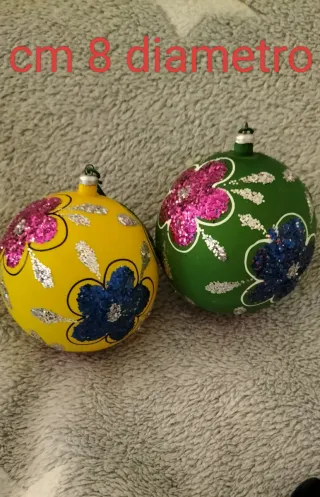 Due decorazioni natalizie vintage cm 8 diametro