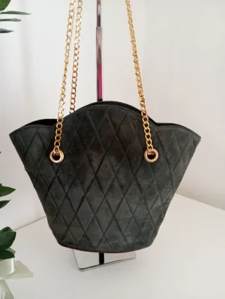 Borsa vintage camoscio trapuntata