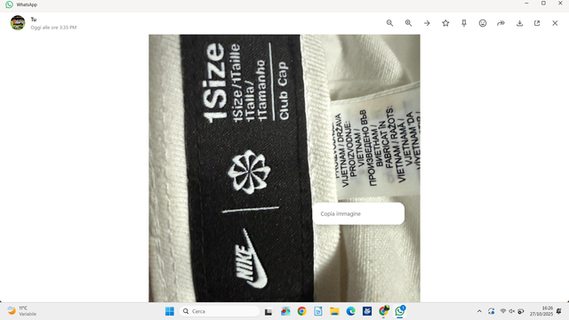 Berretto Nike Bianco Taglia Unica Unisex