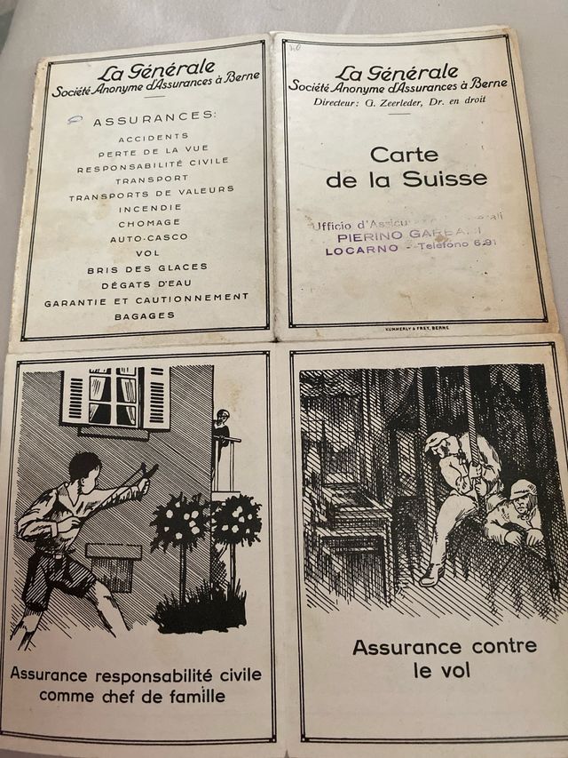 Mappa Svizzera La Générale Collezione