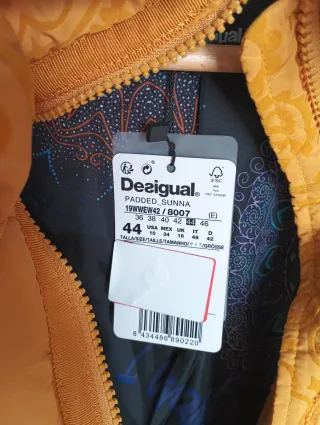 Chaqueta Desigual Dorada Mujer Talla 44 Nueva