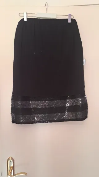 Falda de lentejuelas a rayas