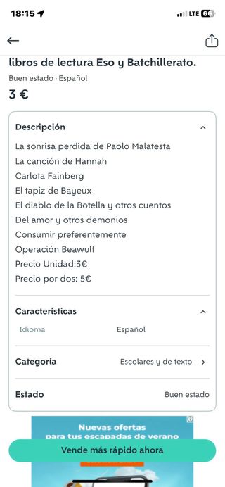 libros de lectura Eso y Bachillerato