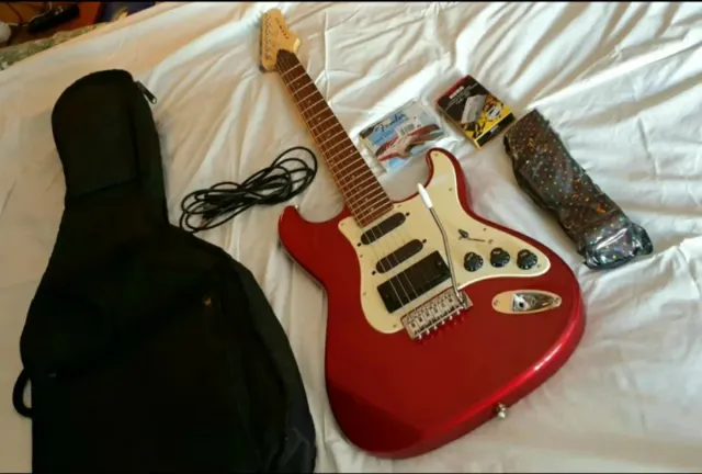 Guitarra Eléctrica Roja Stix + Funda