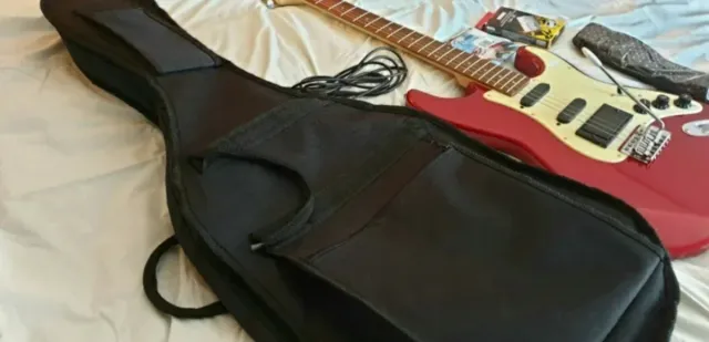 Guitarra Eléctrica Roja Stix + Funda