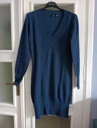 Mini abito lana blu chiaro S/