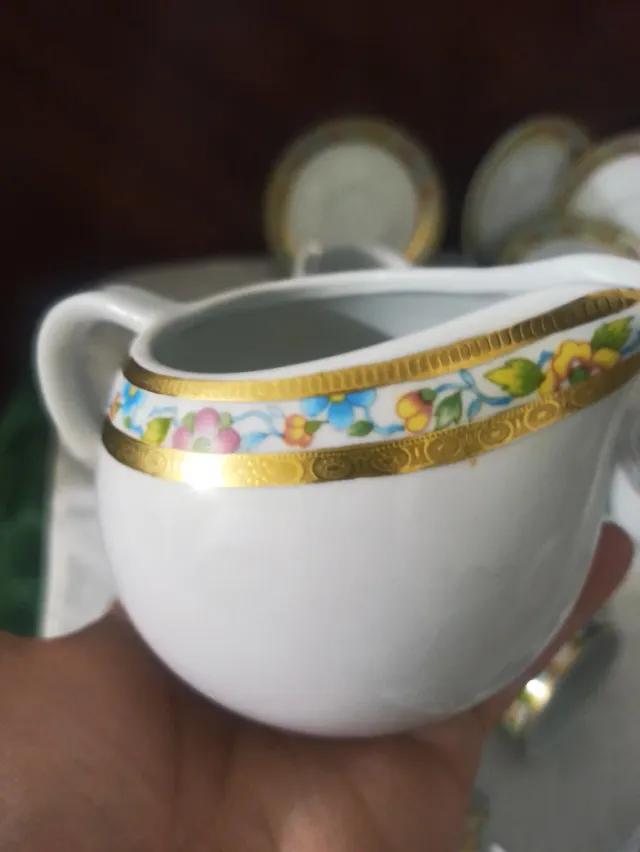 Juego de café italiano Tognana porcelana floral