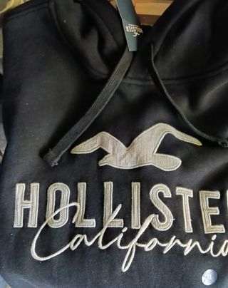 Sudadera Hollister XL Negra con Logo