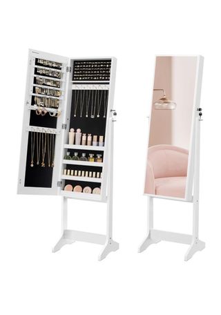 Specchio per gioielli SONGMICS, armadietto per gioielli