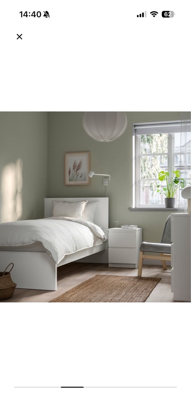 Cama individual Malm Ikea blanca