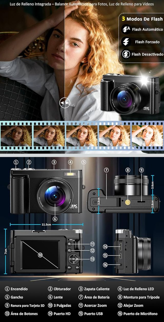 Cámara Digital 4K Ultra HD DC101