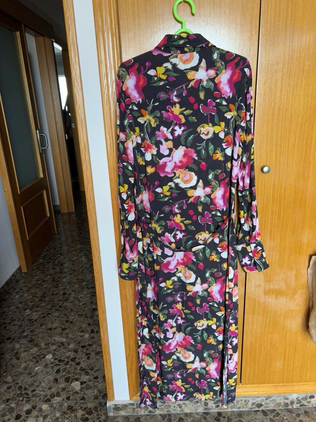 Vestido Desigual Largo Estampado Floral Talla M 42